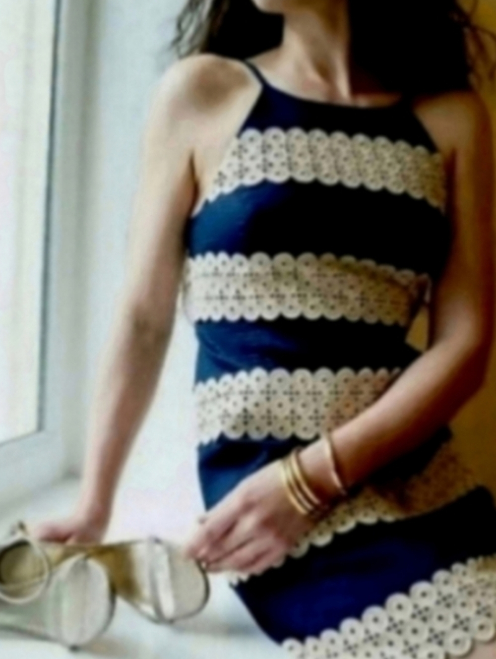 Lilly Pulitzer Annabelle Shift Dress in True Navy Stripe Size 2 - Picture 5 of 13